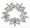 Sold as 10 pieces, antique silver om lotus charms, 20mmx16mm,